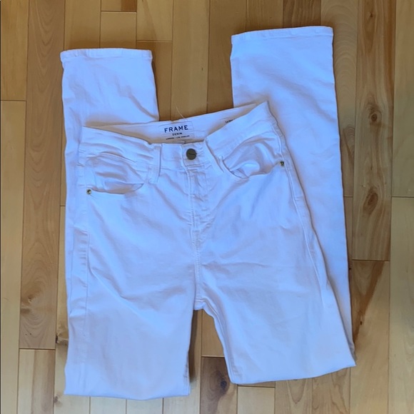 Frame Women's Lhst403 Le High Straight White jeans - Picture 4 of 10